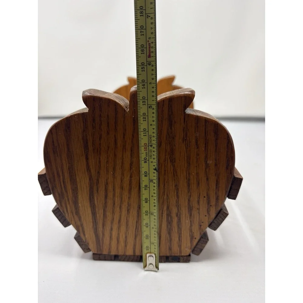 Vintage Heart-Shaped Decorative  Wooden Slat Storage Basket/Rack Country Cottage